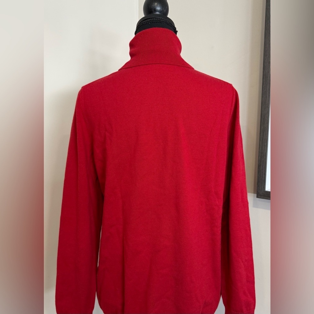 Talbots Red Knit Turtleneck Sweater - Picture 4 of 8